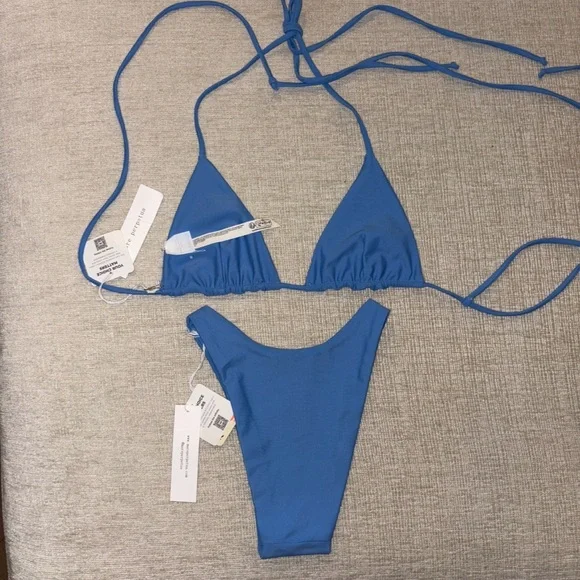 FP x Mare Perpetua The Essential Bikini Set Cornflower Blue String Medium XS NEW - Picture 6 of 8